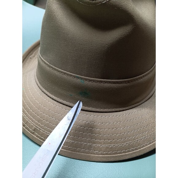 Stetson Fedora Cowboy Hat Mens Size 7 3/8 Brown Solid Polyester Water Repellent - Picture 10 of 10